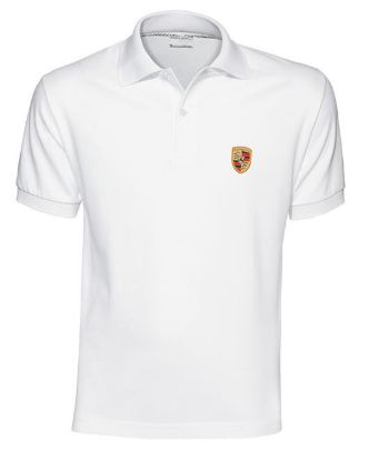 Picture of Men's Porsche Crest Polo Shirt in White
